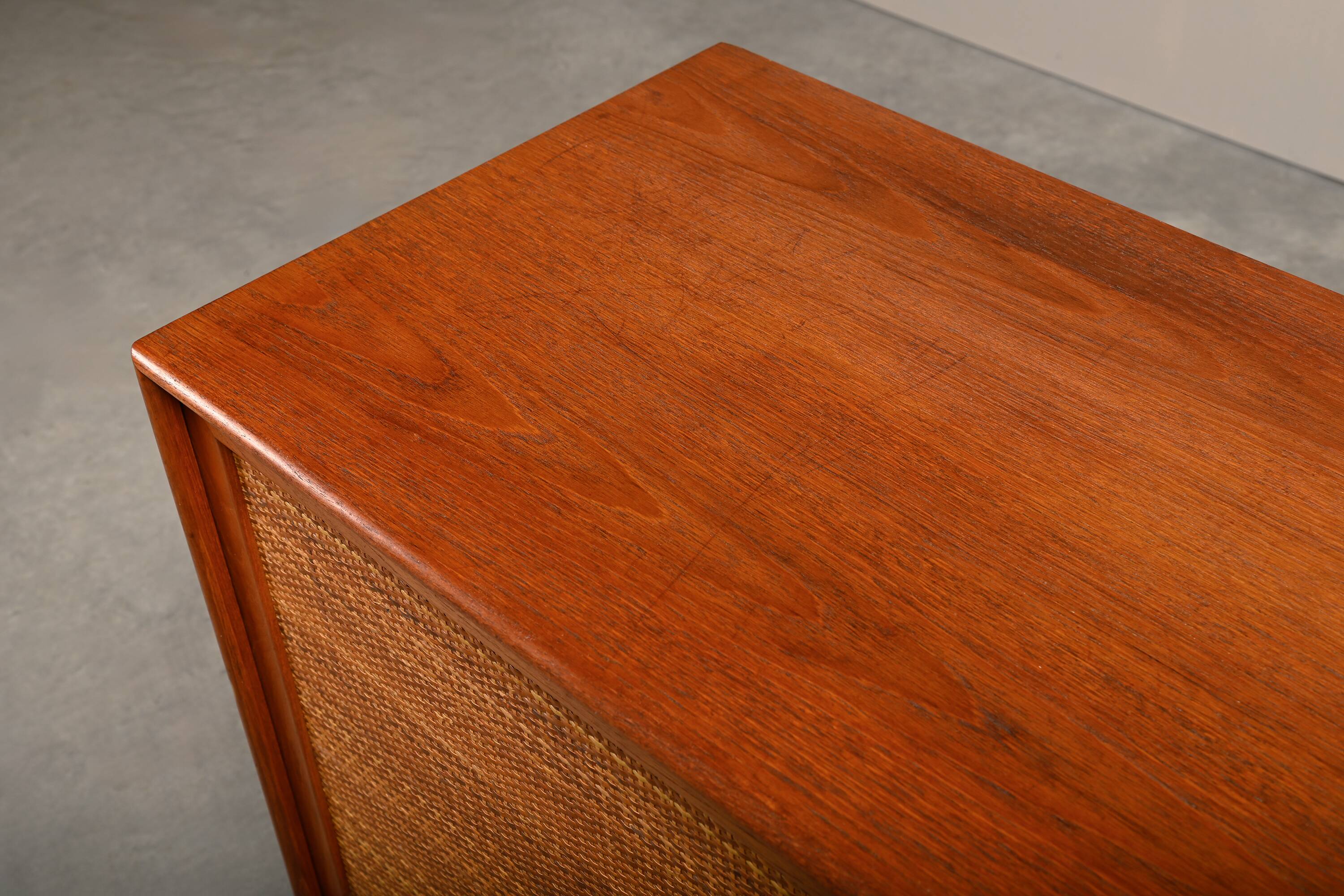 Alf Svensson Norrland Sideboard in Teak and Rattan for Bjästa Möbelfabrik