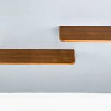 Ensemble de 2 étagères murales en teck du milieu du siècle, années 1970