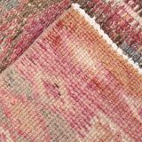 3x13 Rug For Entrway Pale Red Vintage Turkish Runner Rug, 84x394Cm