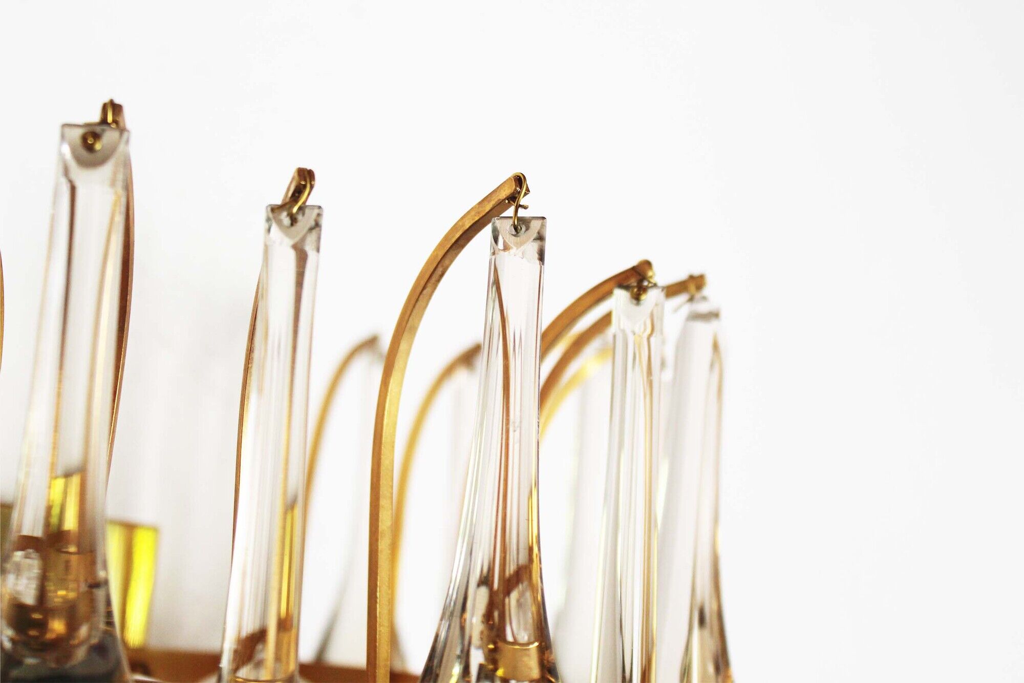 Gilt and crystal glass teardrop sconce by Christoph Palme