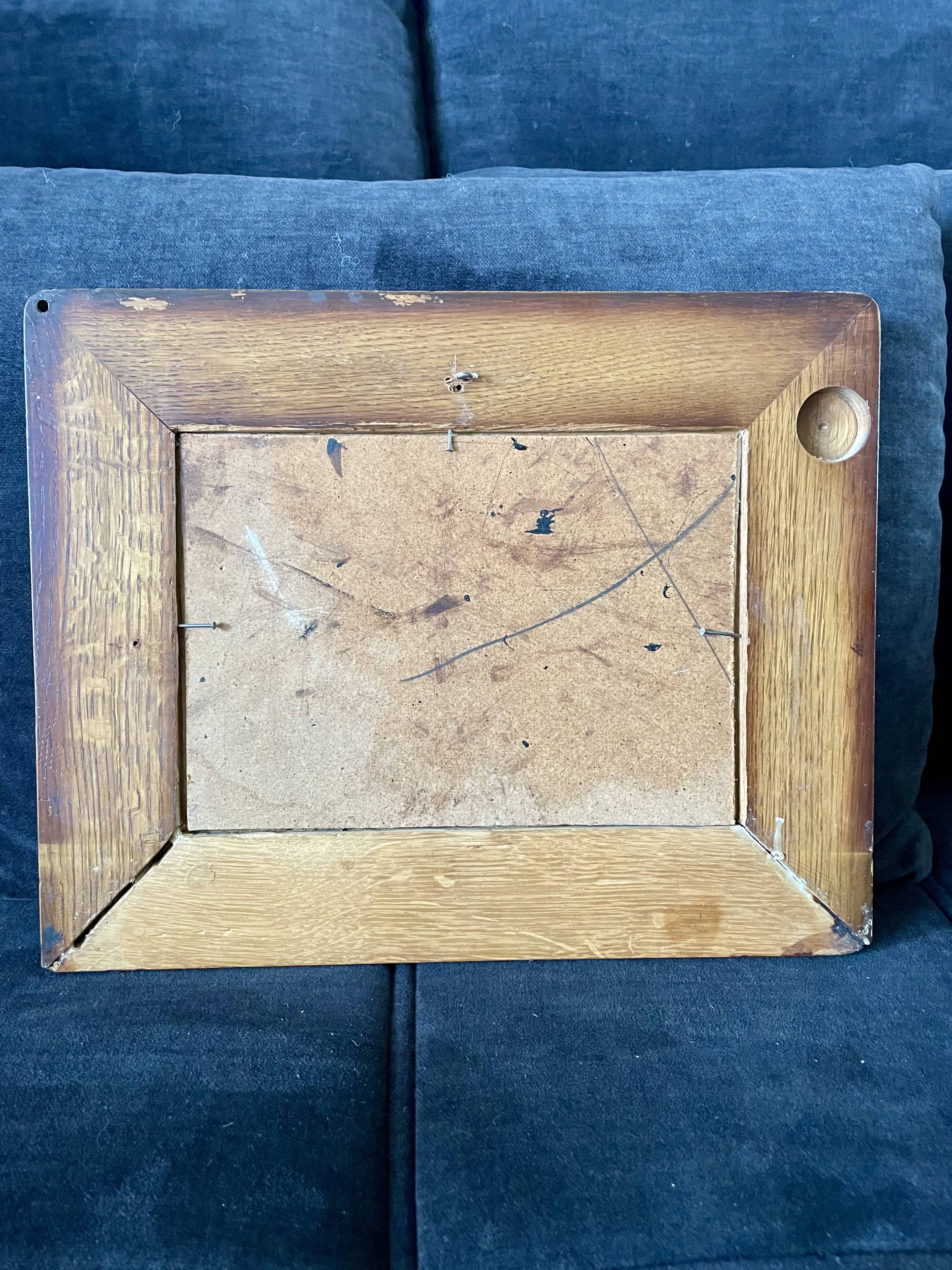 Paysage provençal aquarelle cadre en bois massif 1938