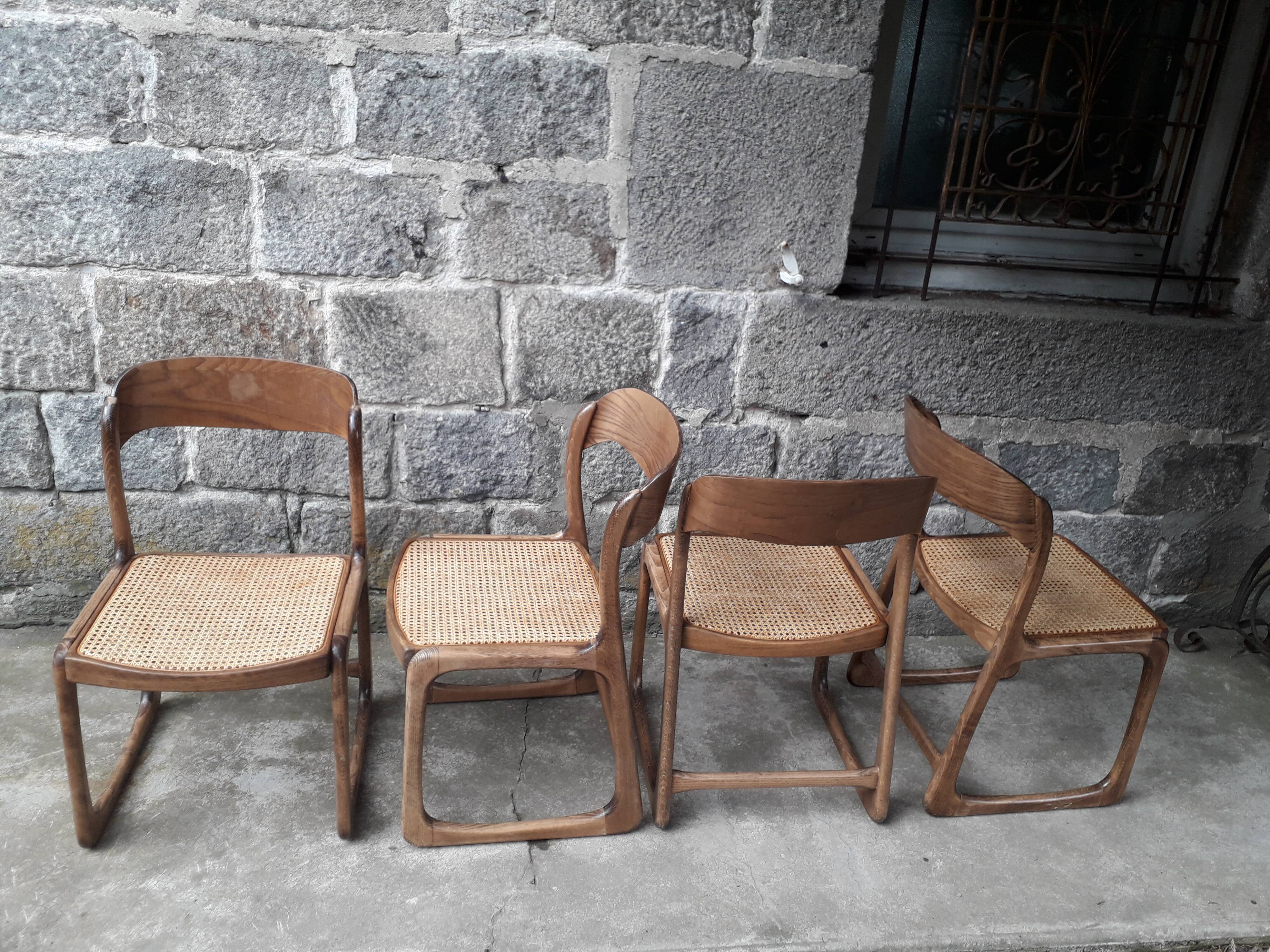 Baumann sled chairs, set of four