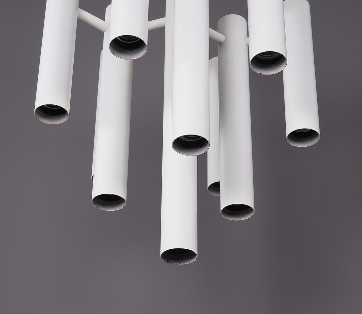 Plafonnier en métal blanc par Temde, années 1970