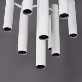 Space age ceiling lamp in white metal by temde, 1970s