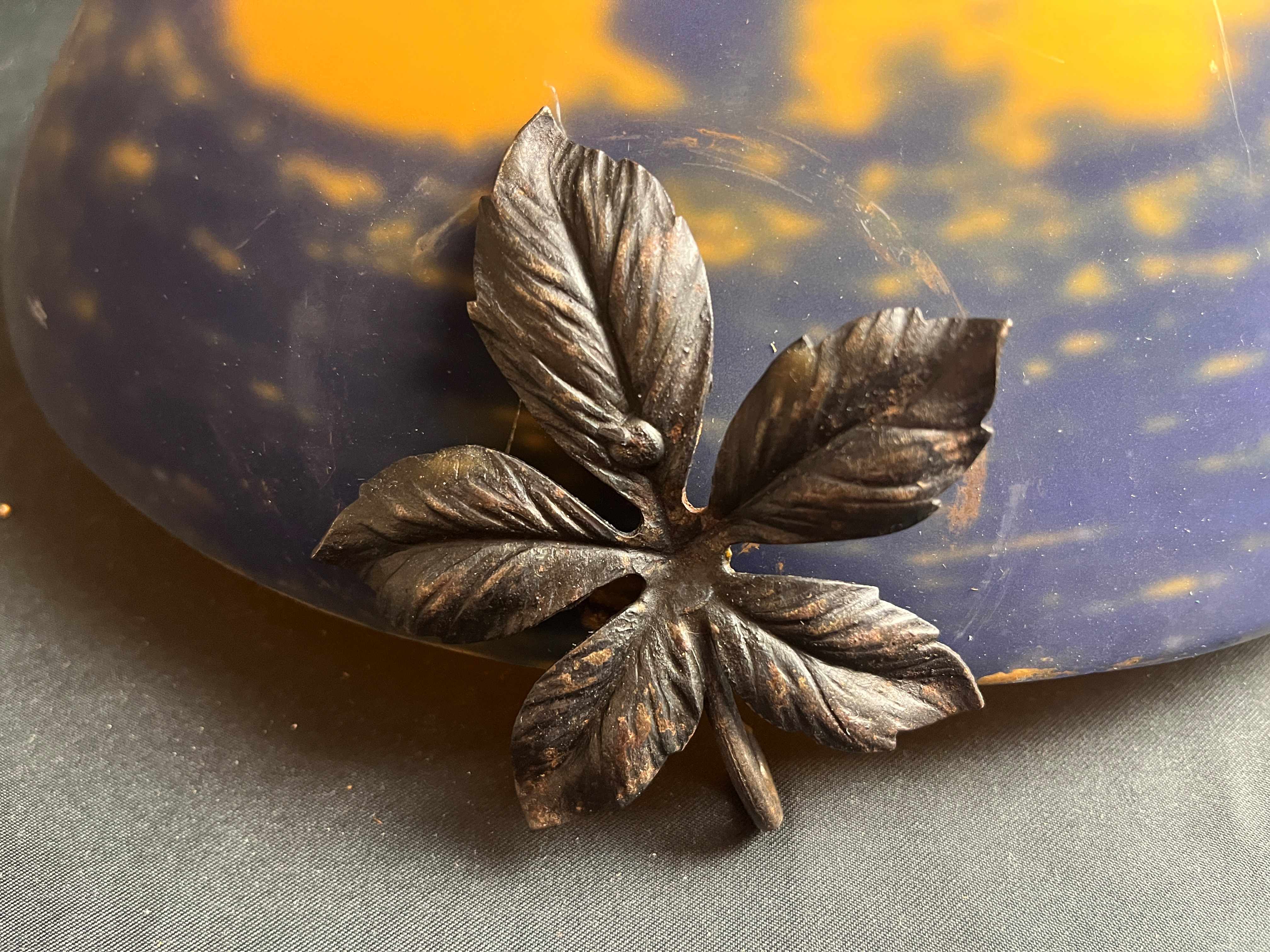 Art Deco, marbled glass pendant by Noverdy circa 1940.