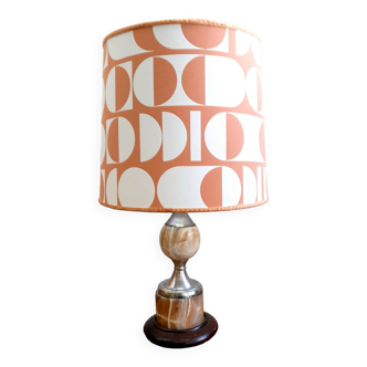 Vintage marble lamp and handmade lampshade