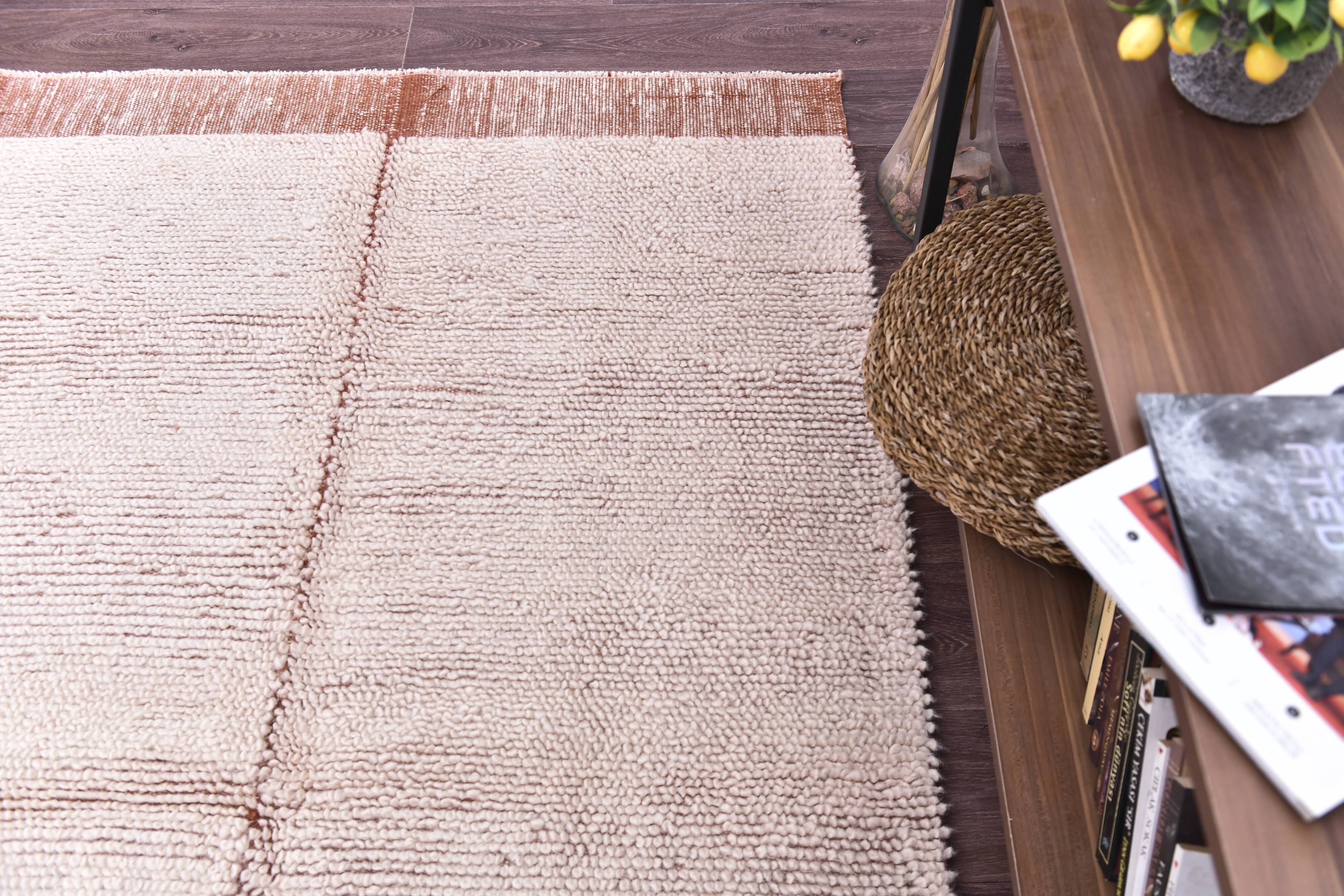 Terracotta wool rugs , 210x130cm small shaggy wool rugs