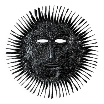 Applique soleil Brutaliste XL, art populaire, Espagne, 1970