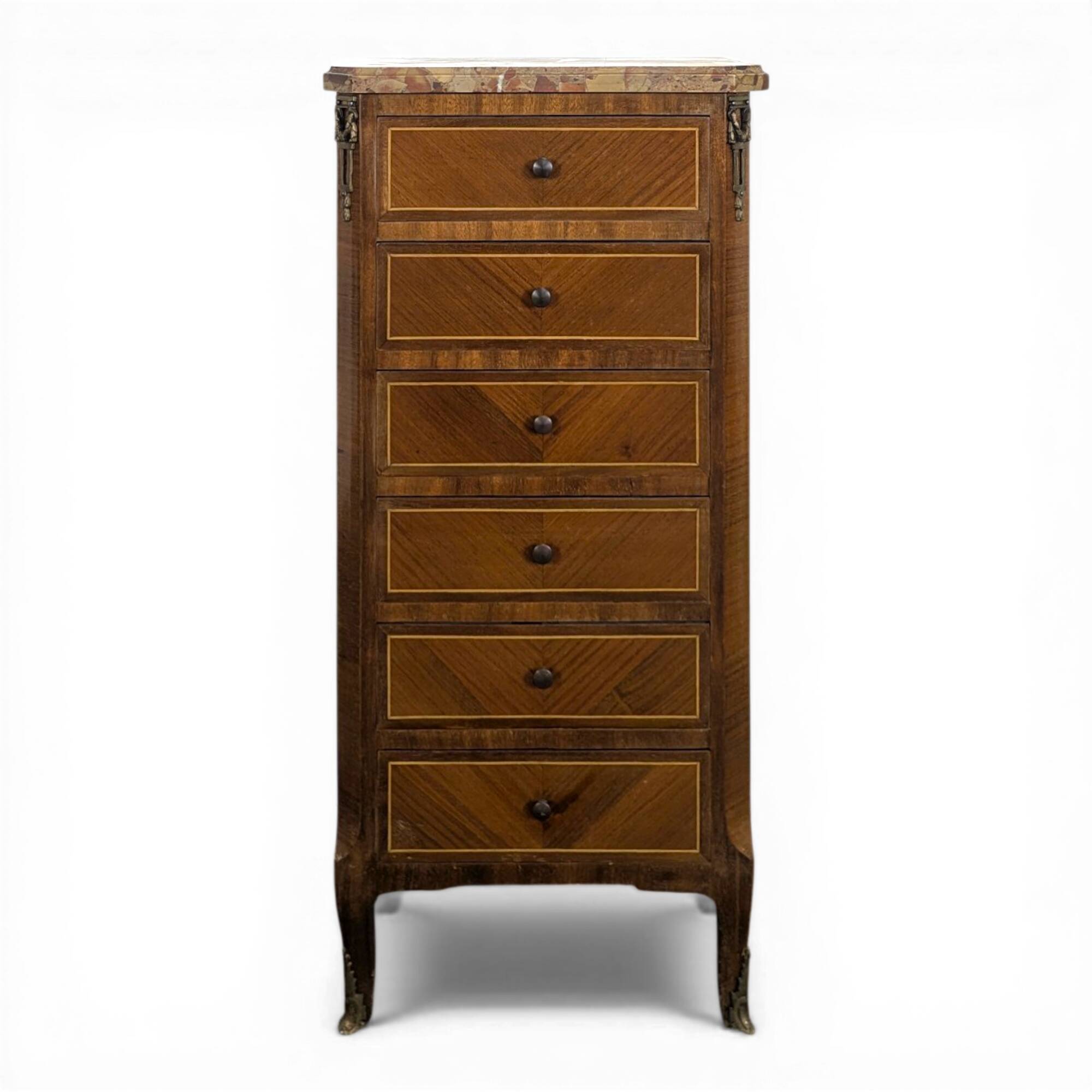 Small rosewood chiffonnier in transitional style.