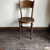 Set de 4 chaises bistrot Fischel en bois courbé chapeau de gendarme 1920