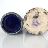Two small vases, one with dragons and one scroll with peacock