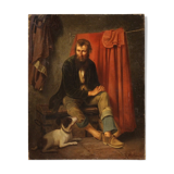 Antique Italian character painting from the 19th century