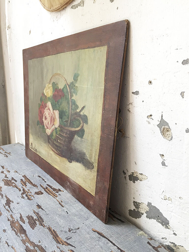 Painting flowers old oil