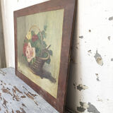 Painting flowers old oil