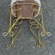 Vintage heart chair from the 1950s Hollywood Regency in gold metal.