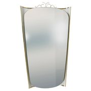 Mid-century illuminated wall mirror by Ernest Igl with brass crown, by Hillebrand.