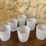 Frosted effect textured glasses / cups, made in Italy