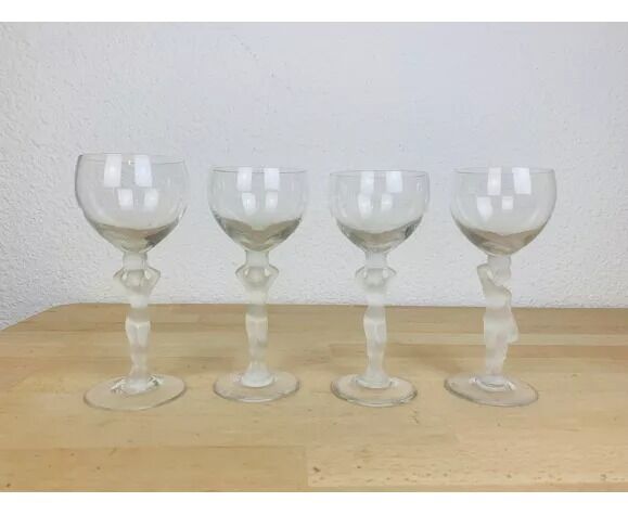 4 glasses of crystal wine Venus and Bacchus, Bayel