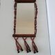 Miroir bohème vintage en perles de bois
