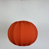 Cocoon orange fabric pendant light, 70s vintage style