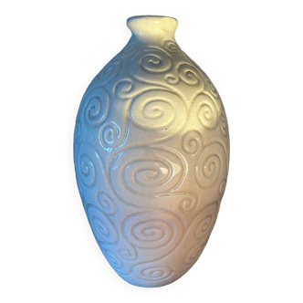 Art Deco Saint-Clément vase signed Olive Engraved 1920-1930 ovoid France