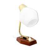 Teak and brass bedside or table lamp