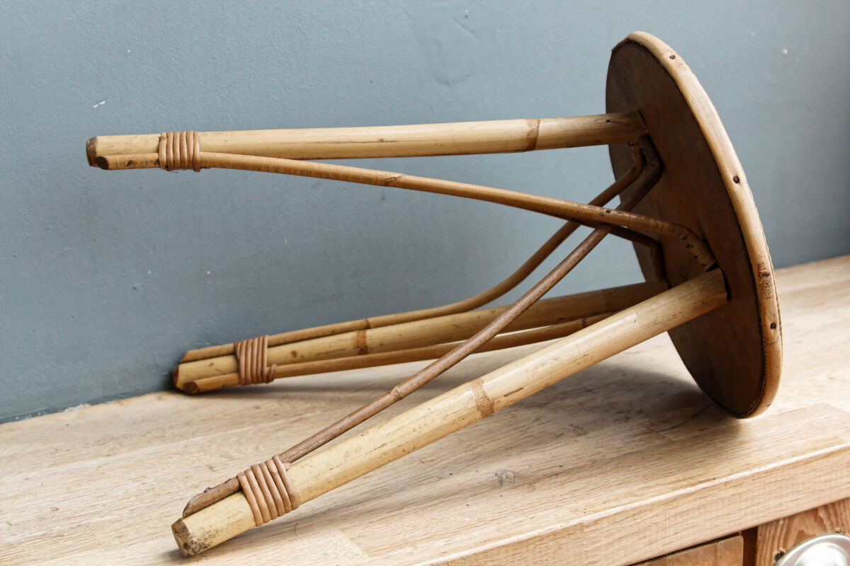 Vintage rattan plant holder