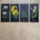 4 plaques fleurs vintage