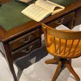 Bureau vintage bois et cuir