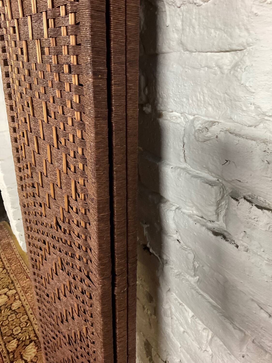 3-section rattan and wicker screen