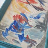 Peinture 1976  style expressionnisme abstrait