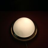 Ceiling lamp in brass and opaline glass Ø30