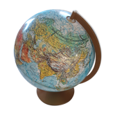 Electrified world map. Scan globe. Denmark. Years 70.