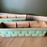 2 water green stone planters, 1950s-60s