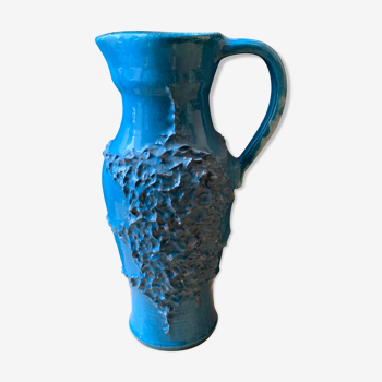 Large pitcher blue enamelle ceramic vase