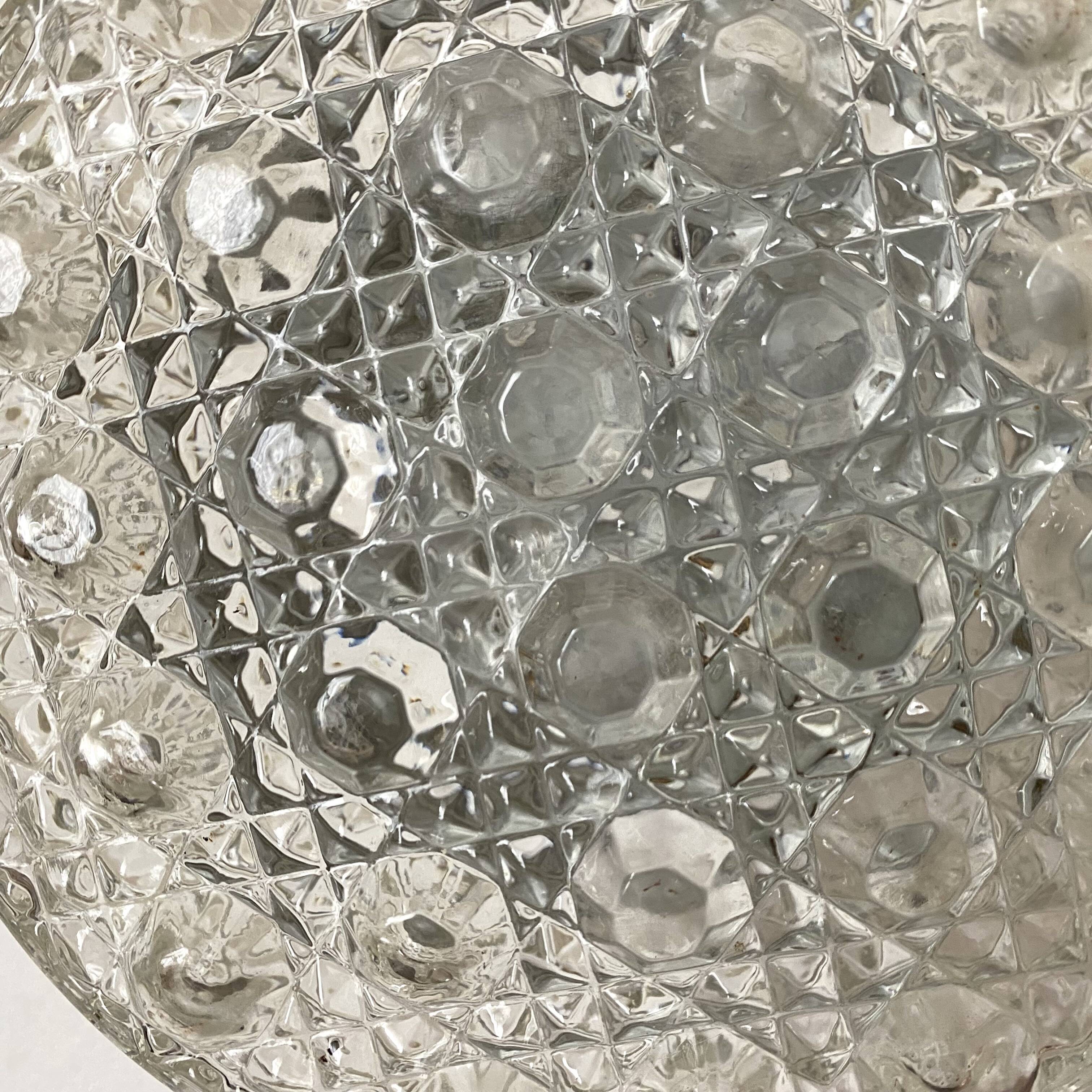 Small vintage molded glass ceiling light 15 cm