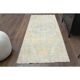 Vintage Turkish Oushak Handmade Wool Cotton Orange Runner Rug 95x224
