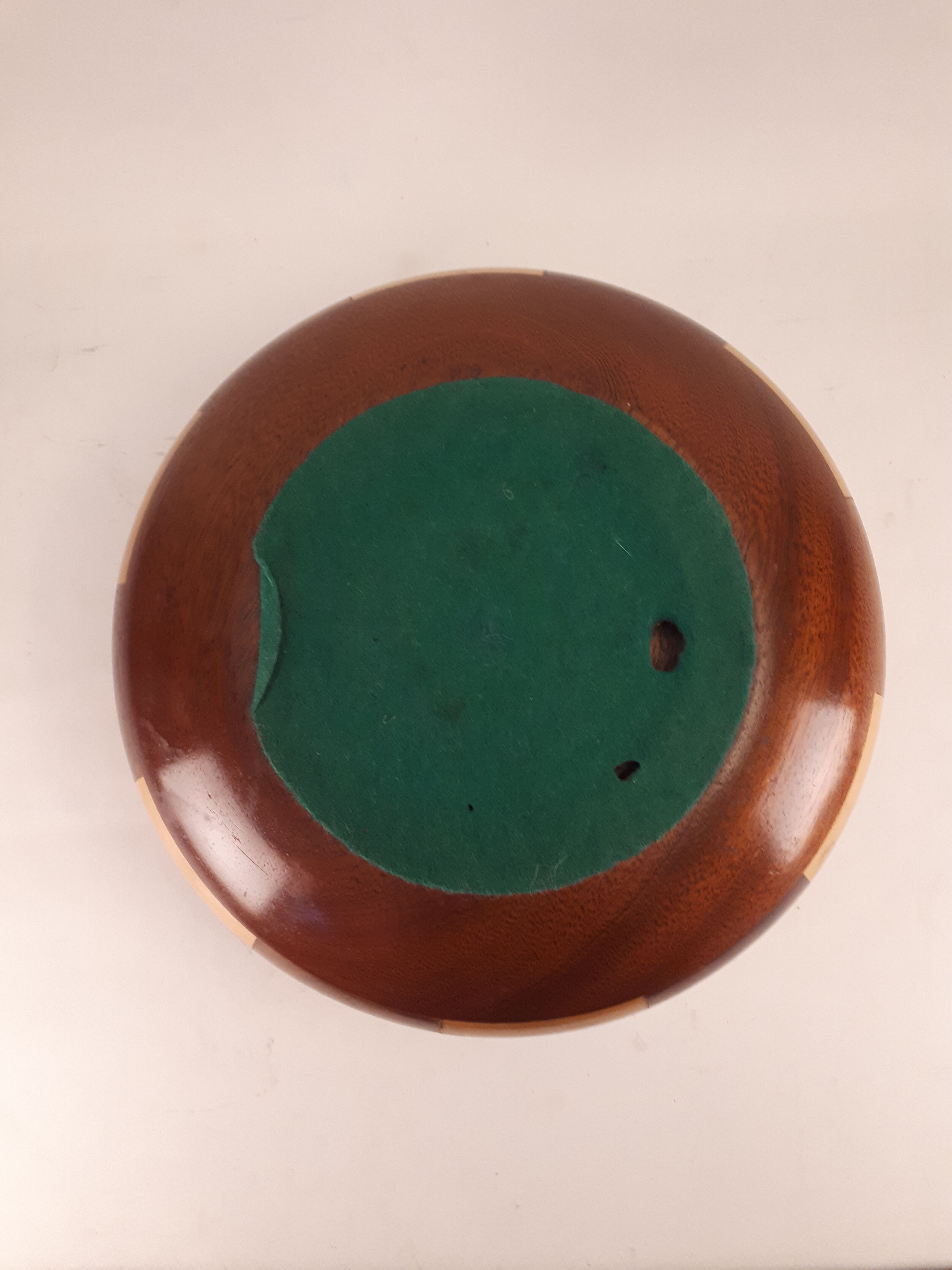 Coupe bol plat bois mélangés marqueterie