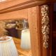 Raw wood sideboard and its mirror