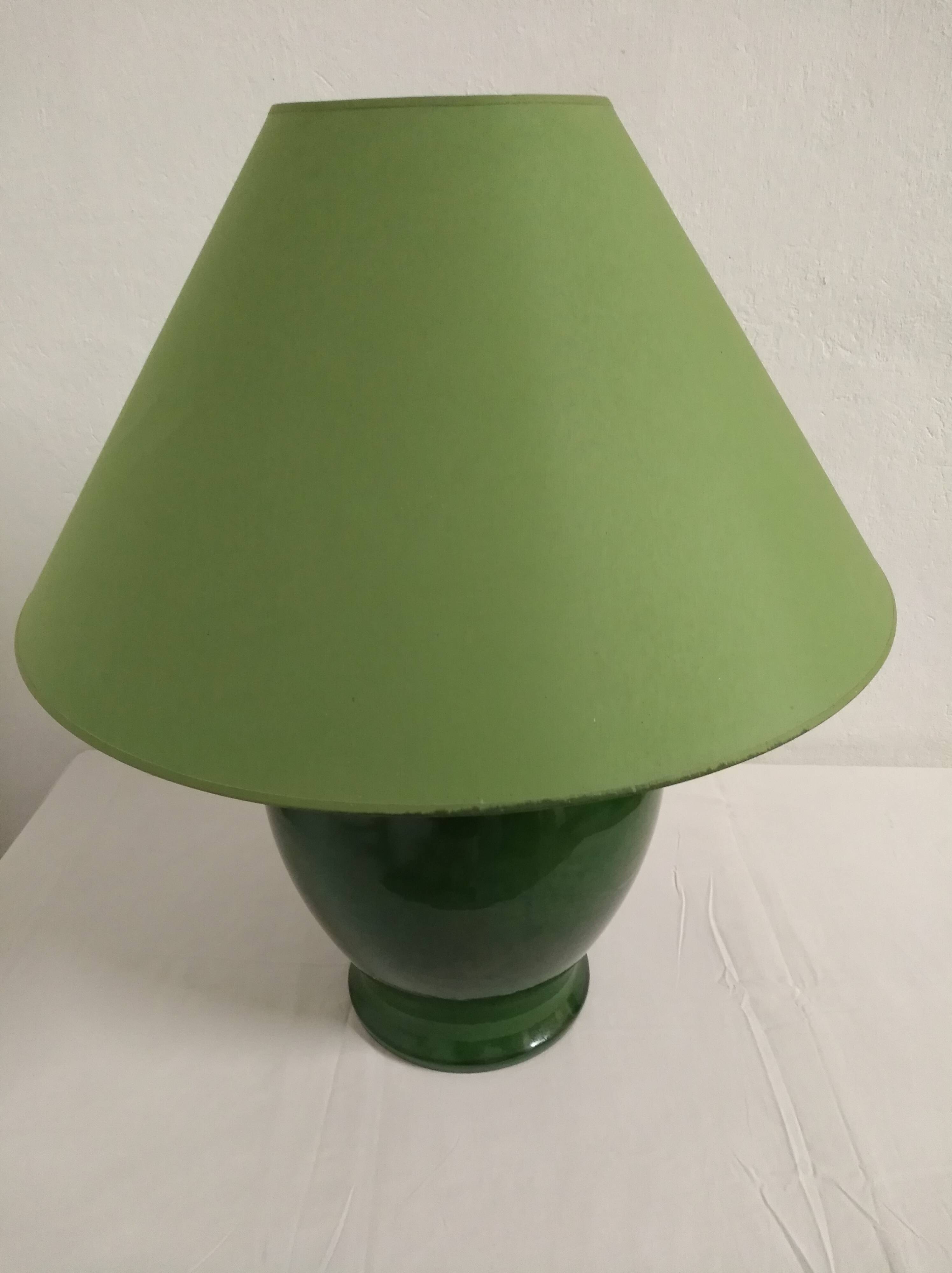 XL lamp in green earthenware from the 70s/80s