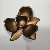 Bougeoir fleur en laiton