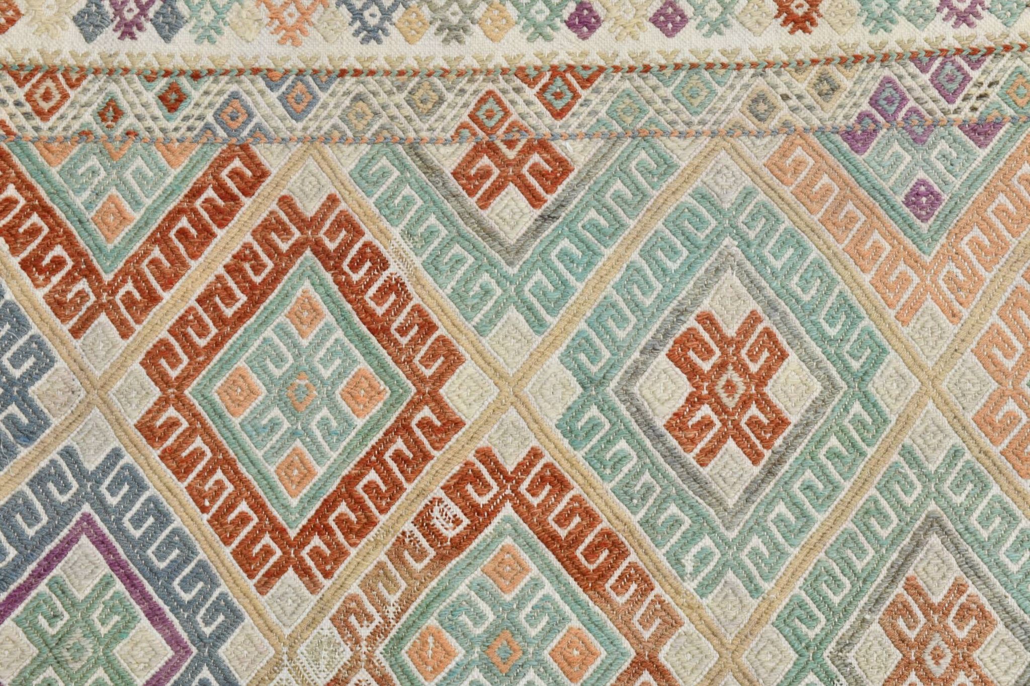 3x9 Soft Pastel Kilim Runner Rug, 81x286Cm