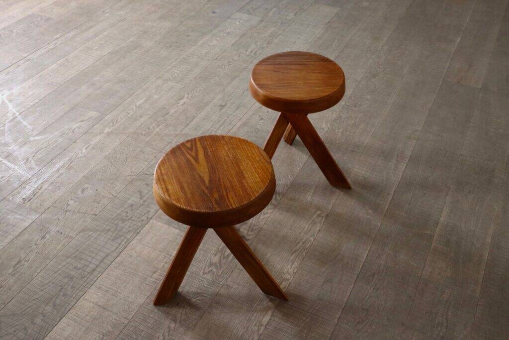 Pierre Chapo S31 stools in solid elm, France 1974