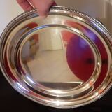 Large tray 35 cm in diameter in silver metal / DF hallmark and 24 g