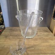 Grand seau à champagne / rafraîchisseur et sa louche Verre bullé Biot
