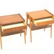 Set of 2 Scandinavian teak bedside tables, Carlström, Sweden, 1960