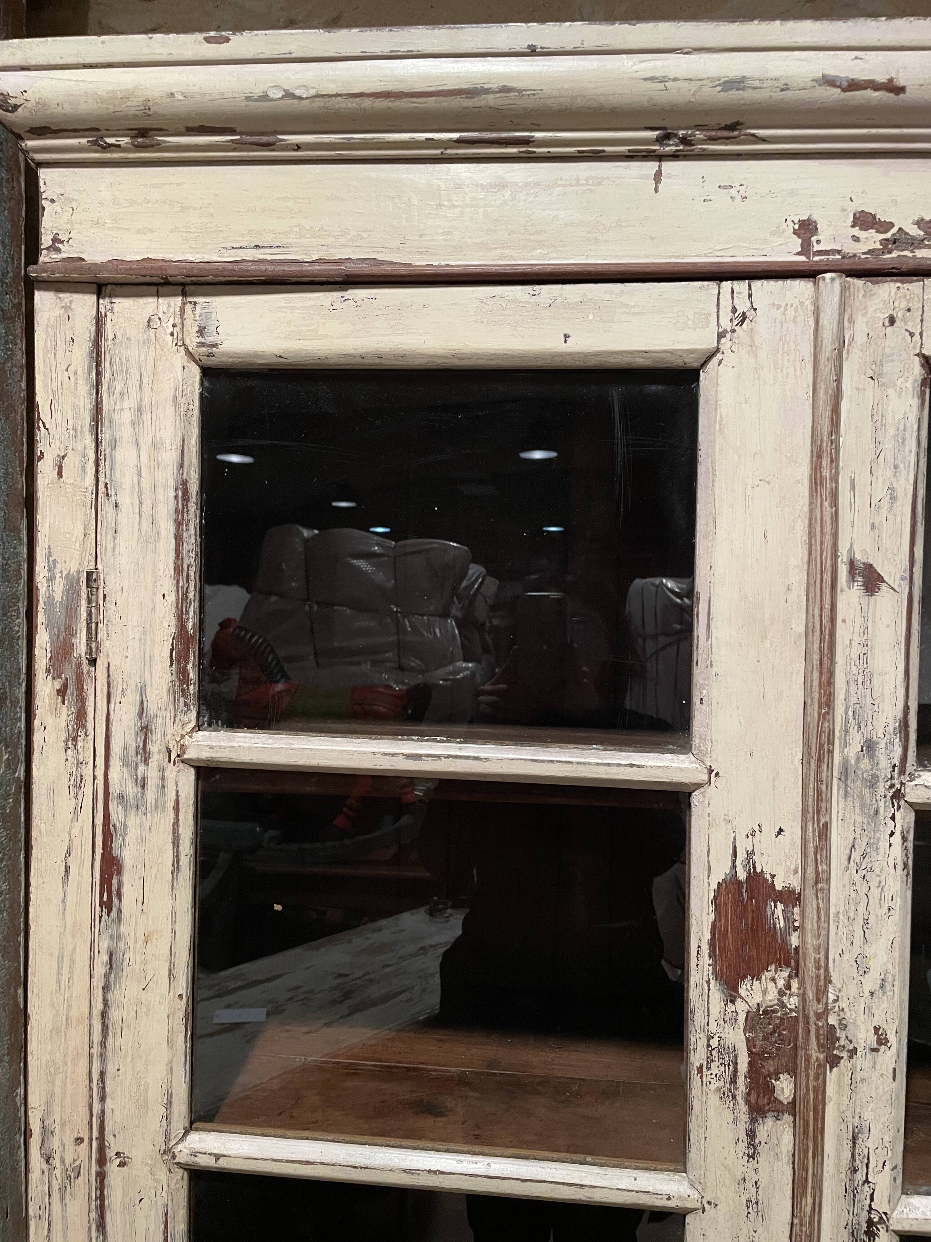 Beige lacquered teak sideboard