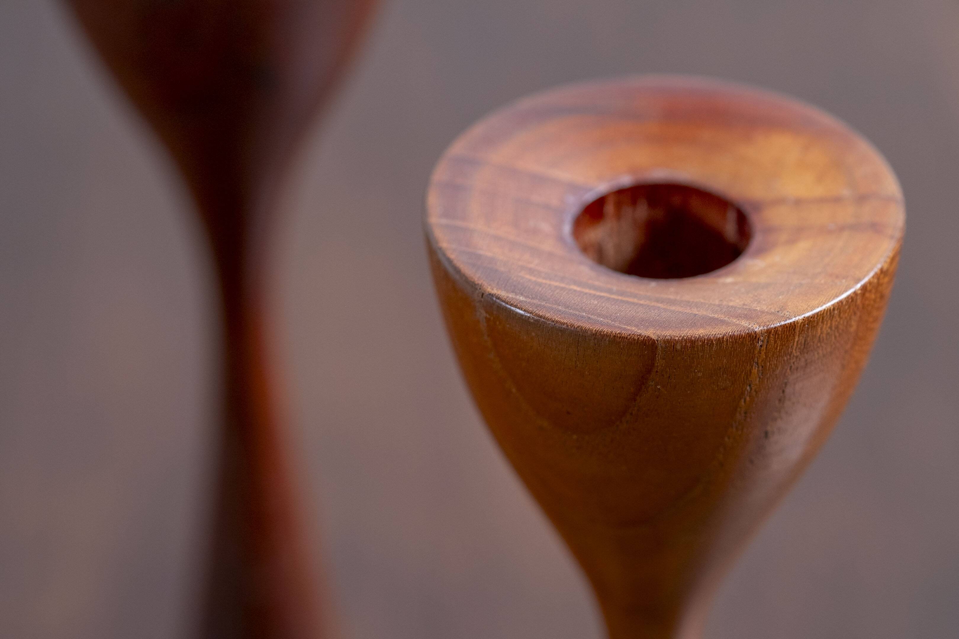 2x Teak Candlesticks, 1960s Denmark