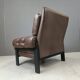 Pair of leather armchairs made in Denmark, 1960s