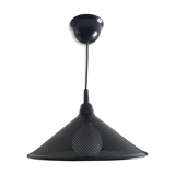 Black perforated hanging lamp années 80